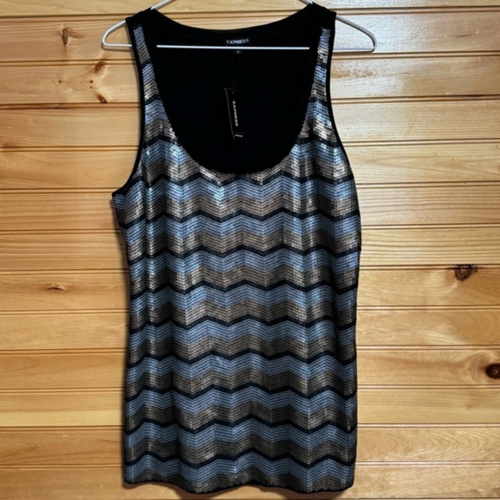 Express Sequence Tank Top NWT Size L